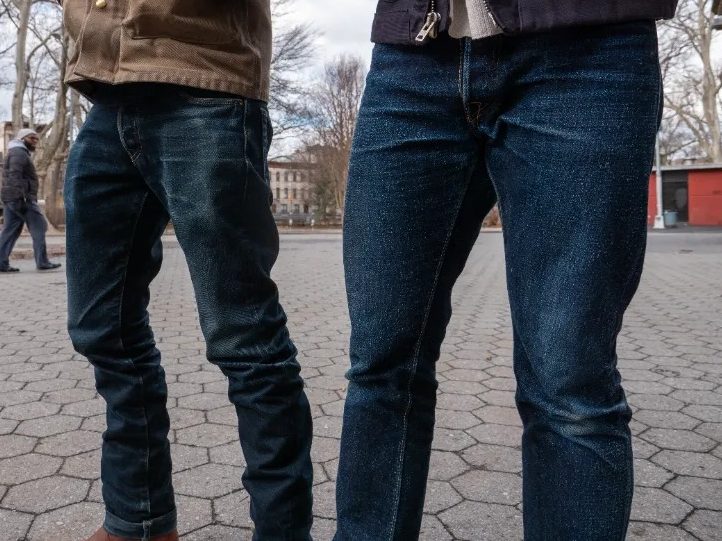 Boring smooth denim on the left, neppy denim on the right