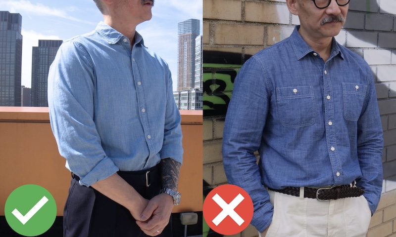 Chambray shirt business casual