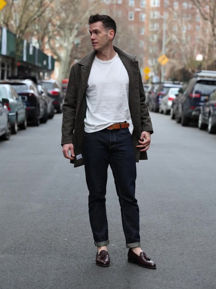 Loafers fit jeans tailored