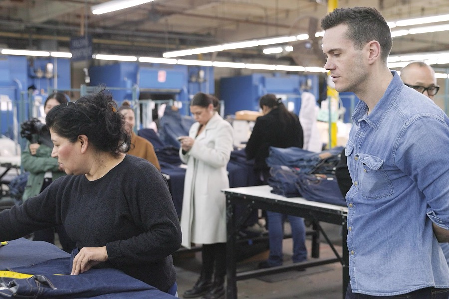 measuring and inspection process for Four-Way Stretch Selvedge Denim