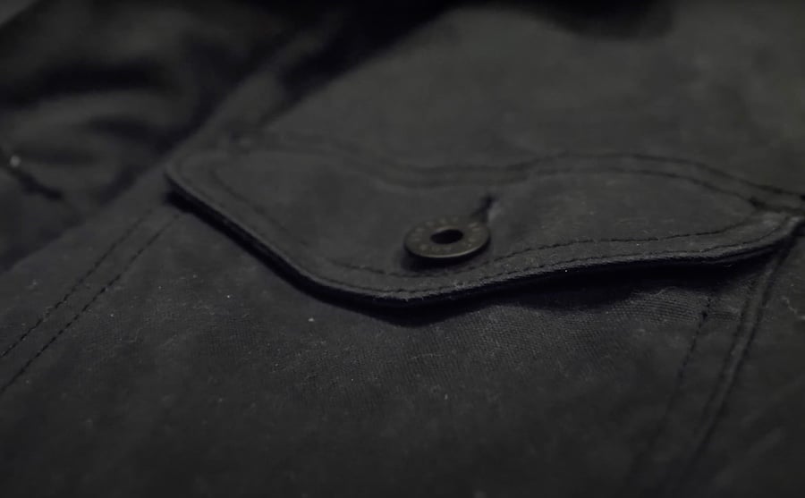 Black canvas flint tinder