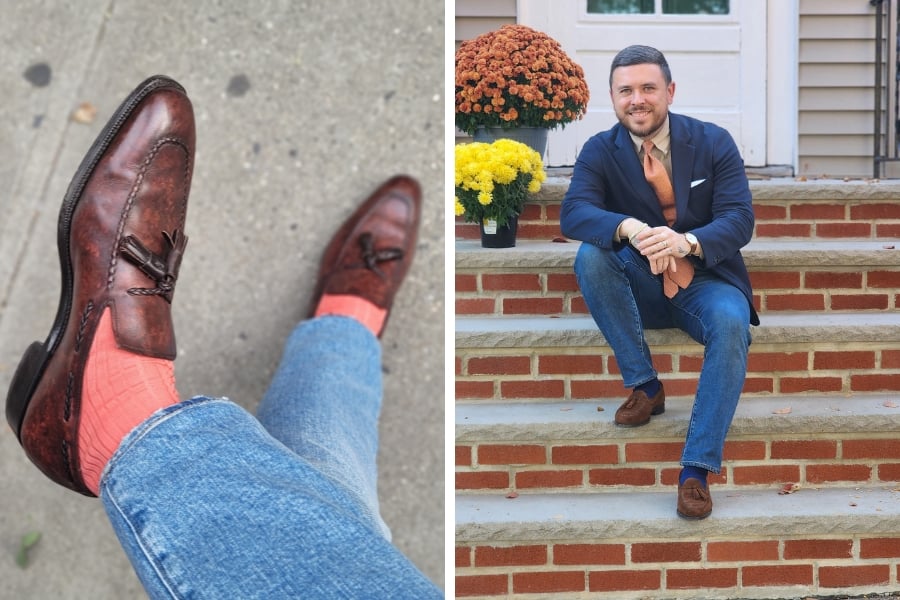 Casual tassel loafer jeans