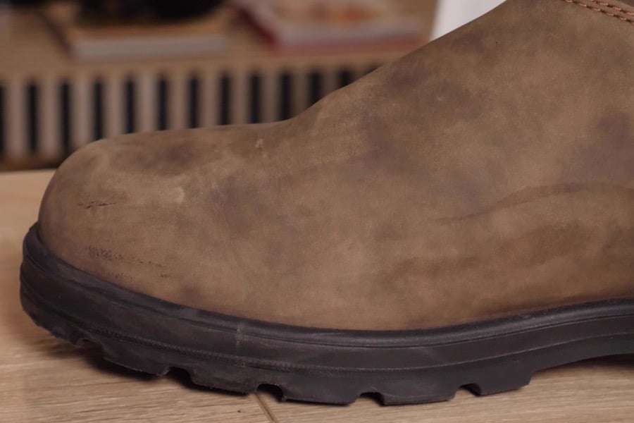 Close up of leather on blundstone