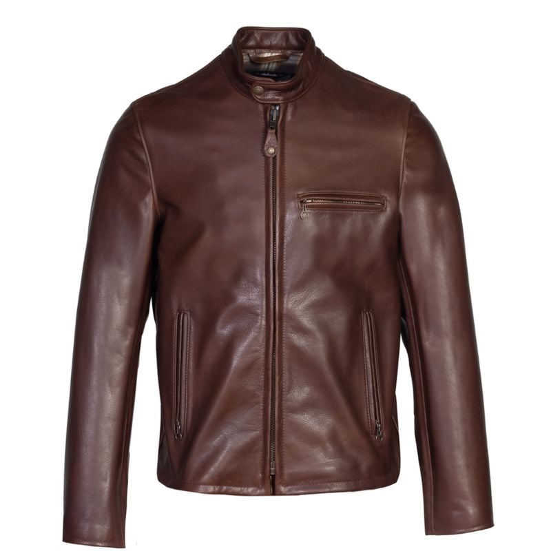 Schott NYC Cafe Racer Leather Jacket