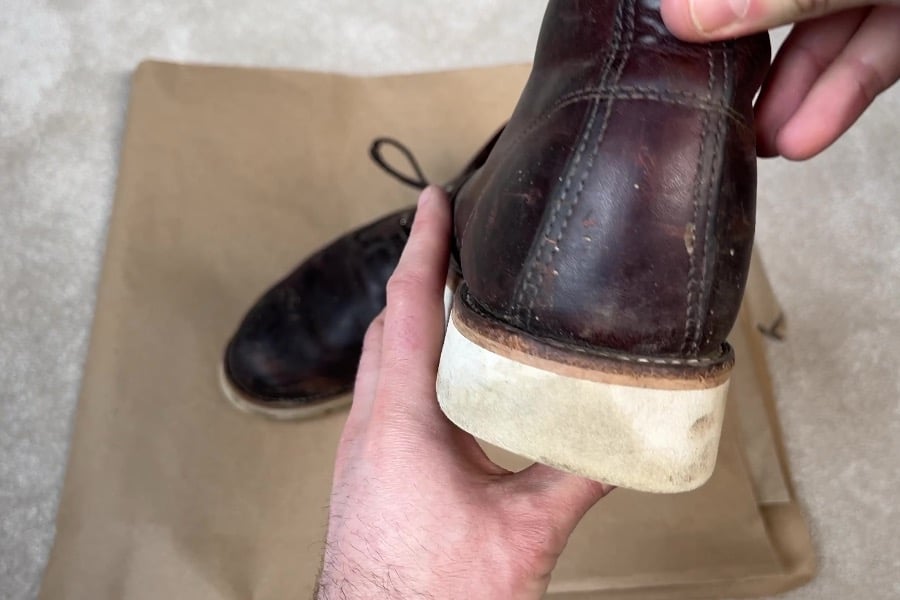 Red wings 3141 chukka boots splitting