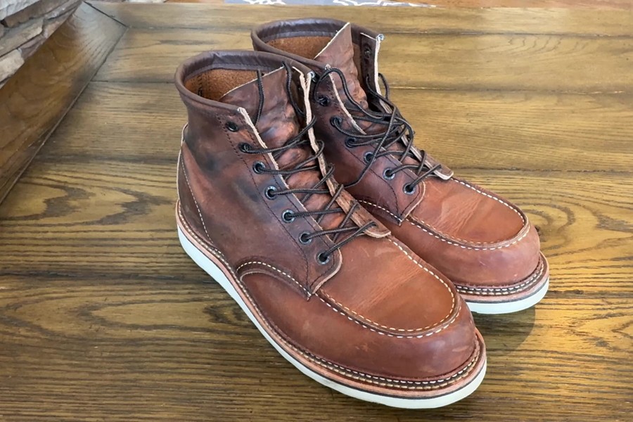 Red wing 1907 top view after a year
