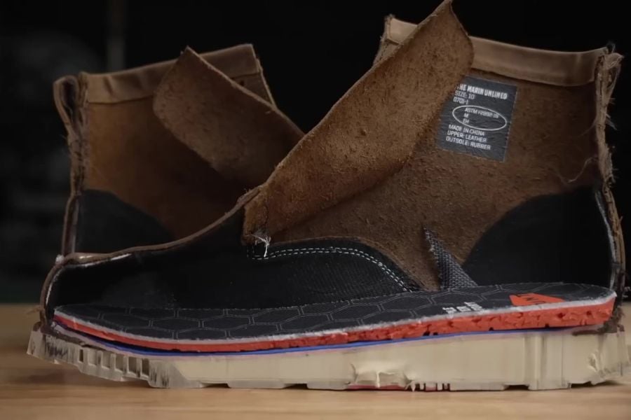 Brunt boots cut half