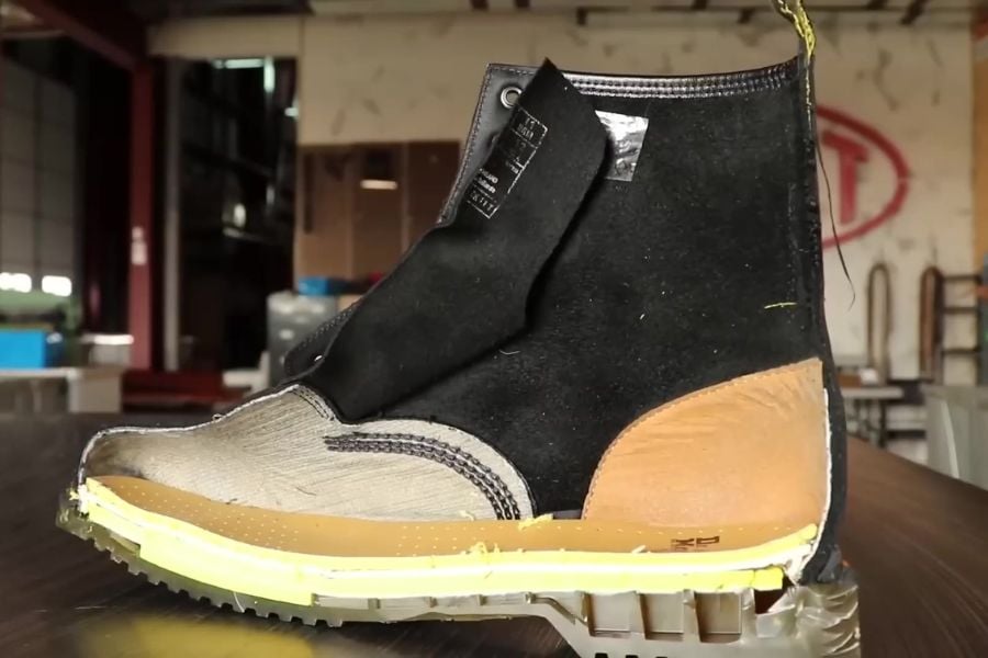 Doc martens boots cut in half