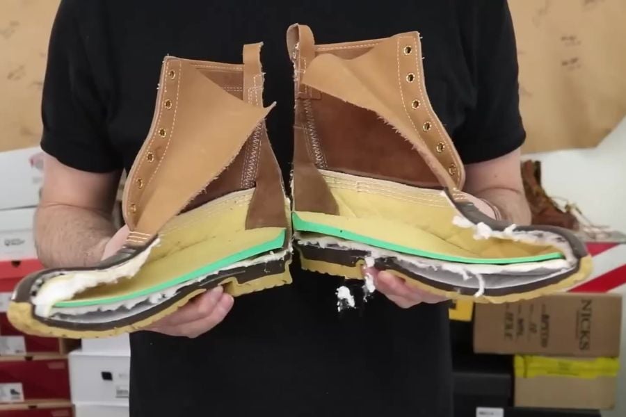 Ll bean boots cut half