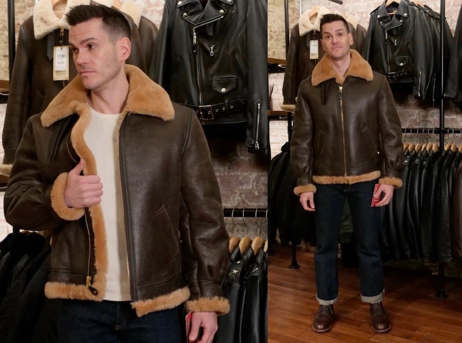 Schott b3 bomber shearling jacket