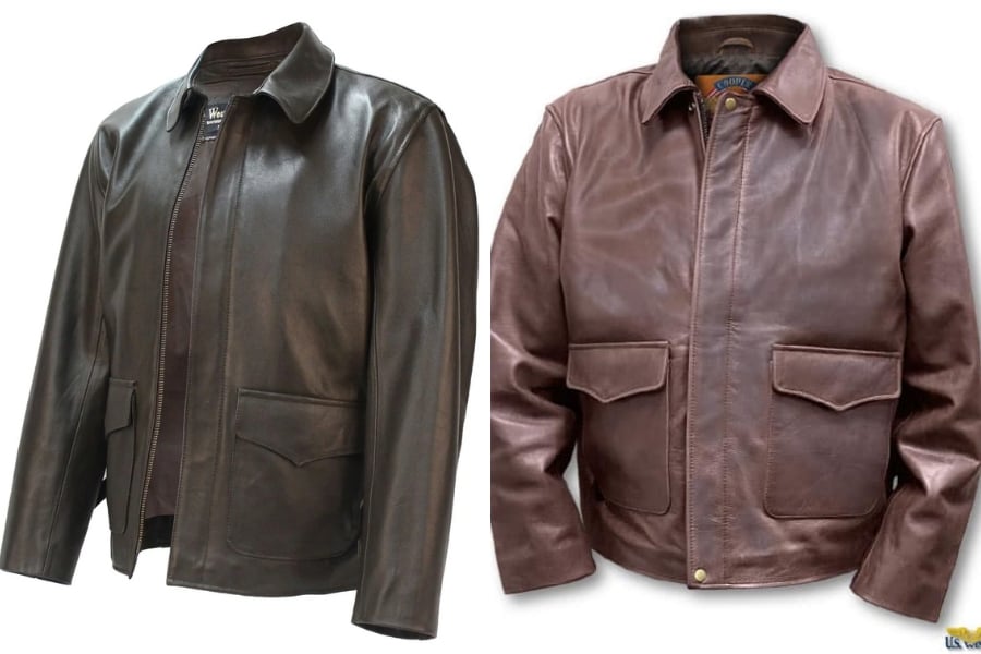 Indiana jones leather jacket wested vs us wings