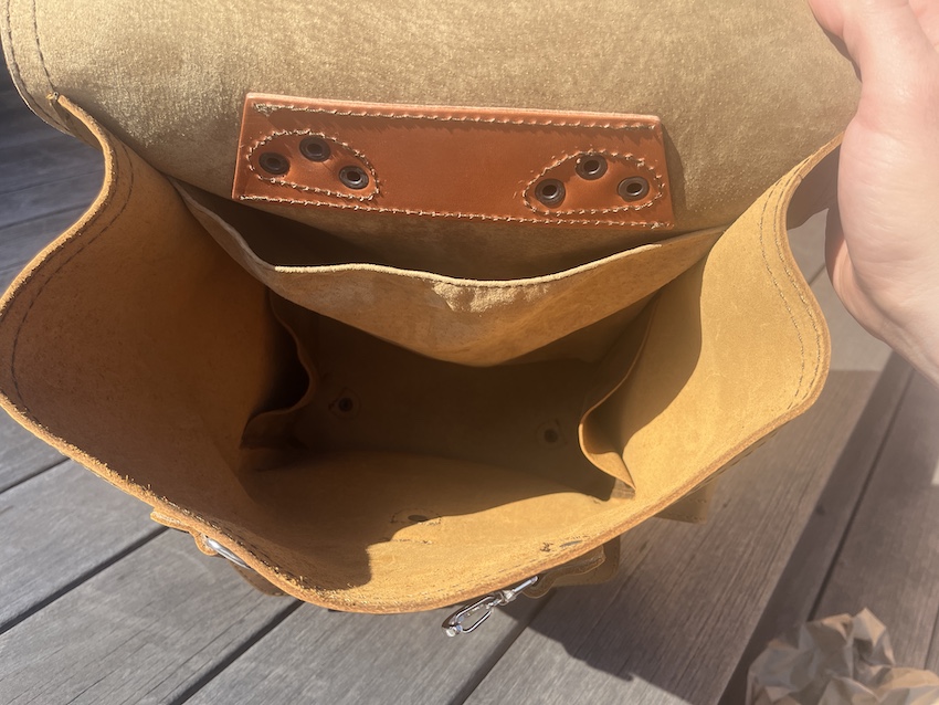 Saddleback leather front pocket backpack internal compartments