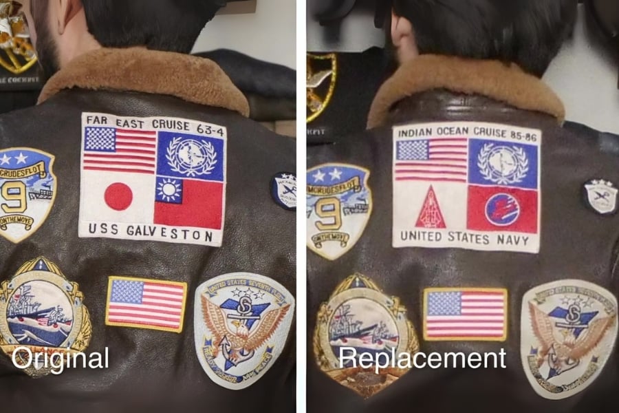Top gun maverick leather jacket patches