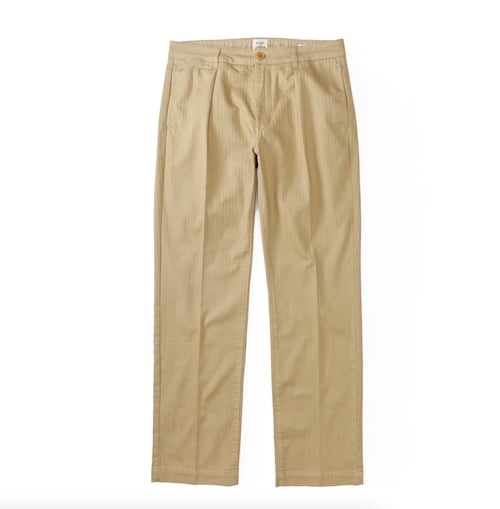 Flint and Tinder Pleated Herringbone Chino