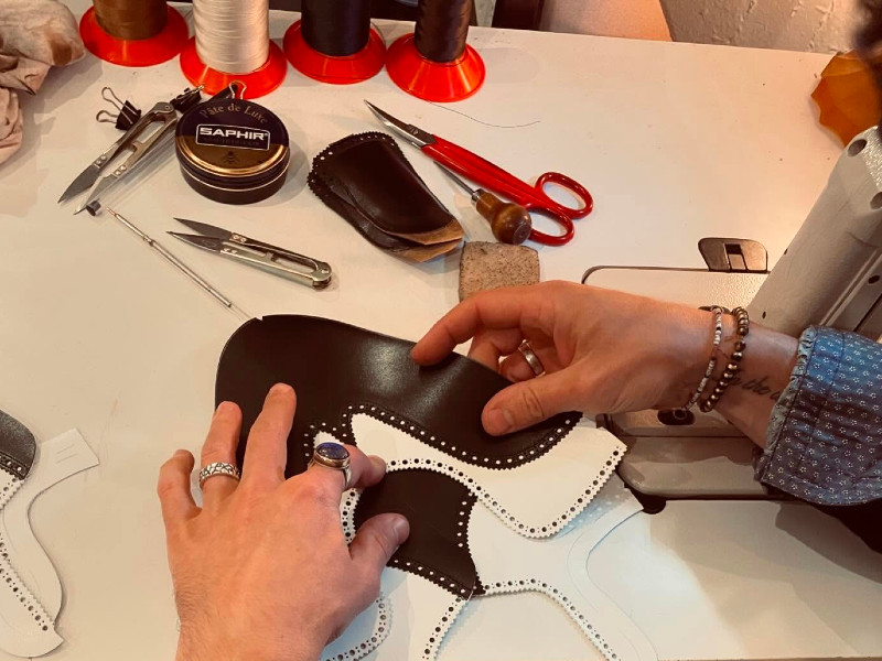 Bespoke shoes upper leather