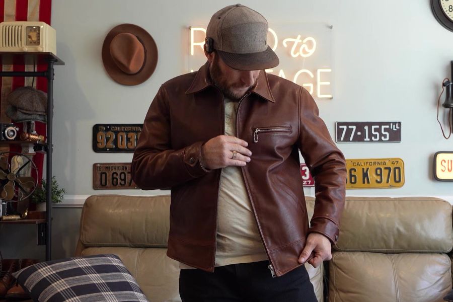 Crush on retro leather jacket one month wear