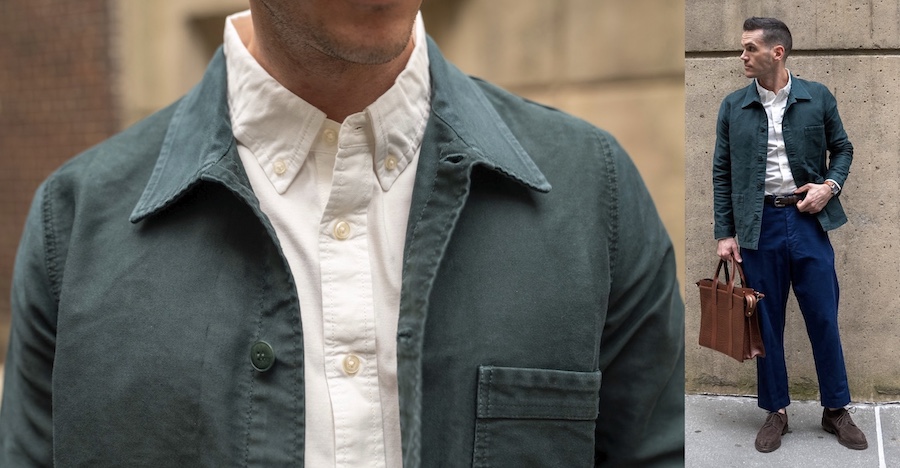 Chore coat oxford cloth button down