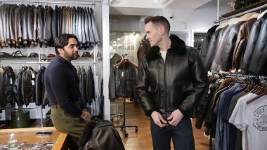 Cockpit usa black leather flight jacket