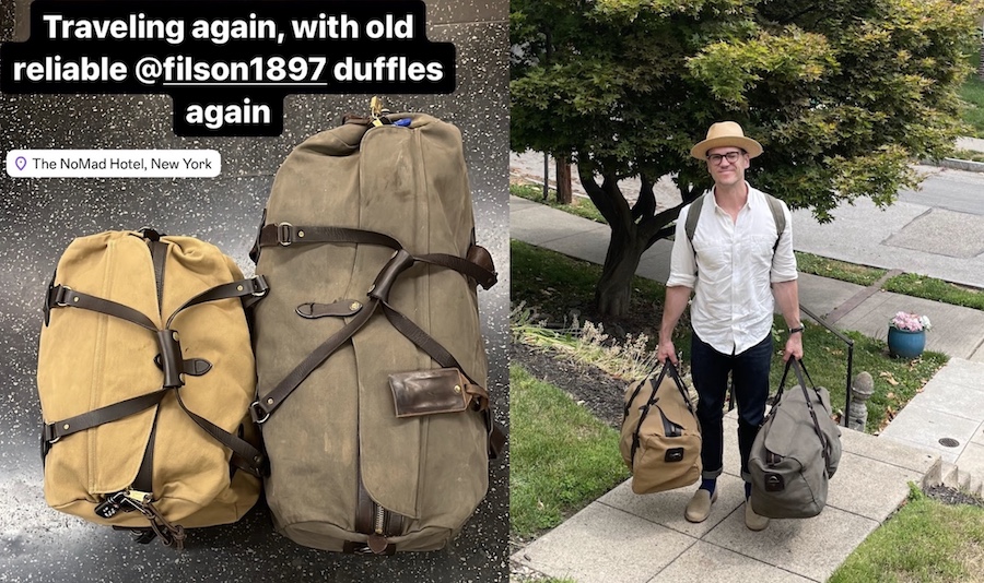 Filson medium vs large duffle bag