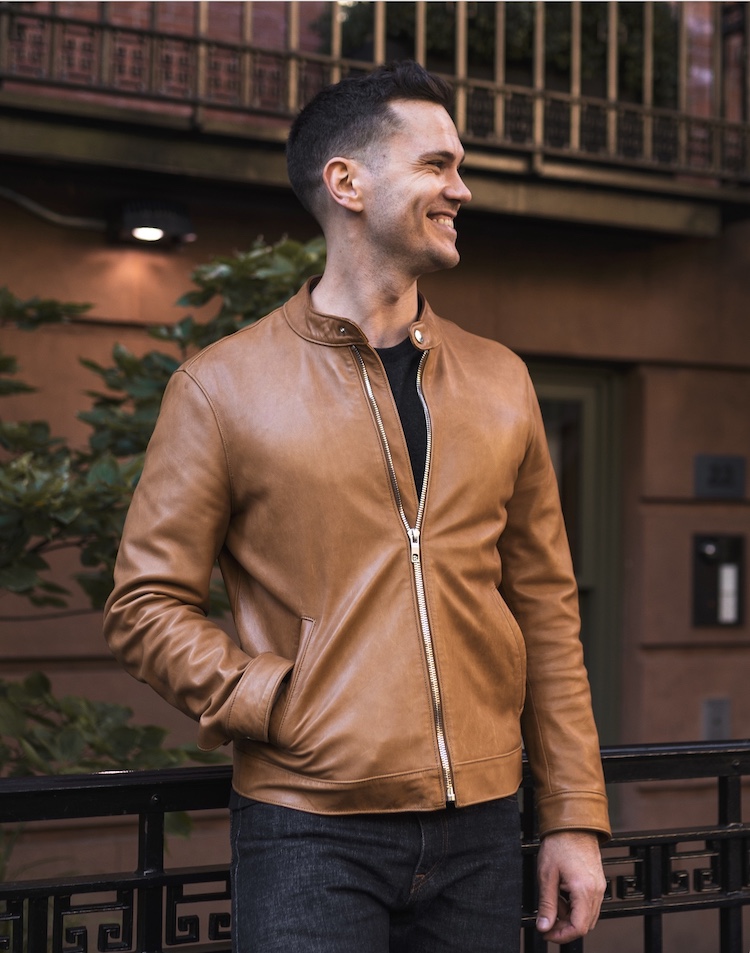 Thursday leather racer jacket
