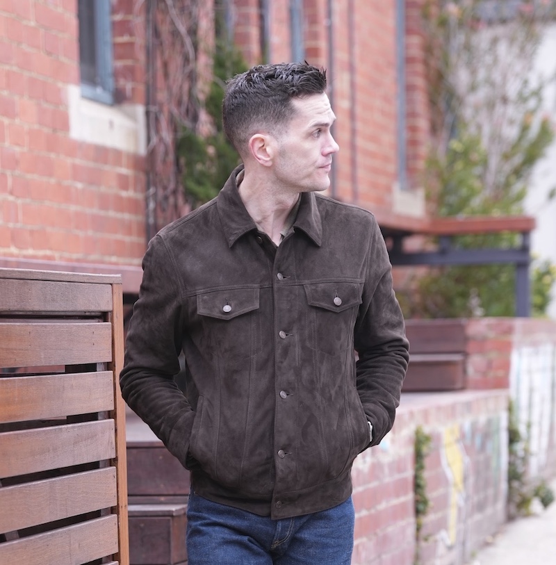 Thursday suede trucker jacket