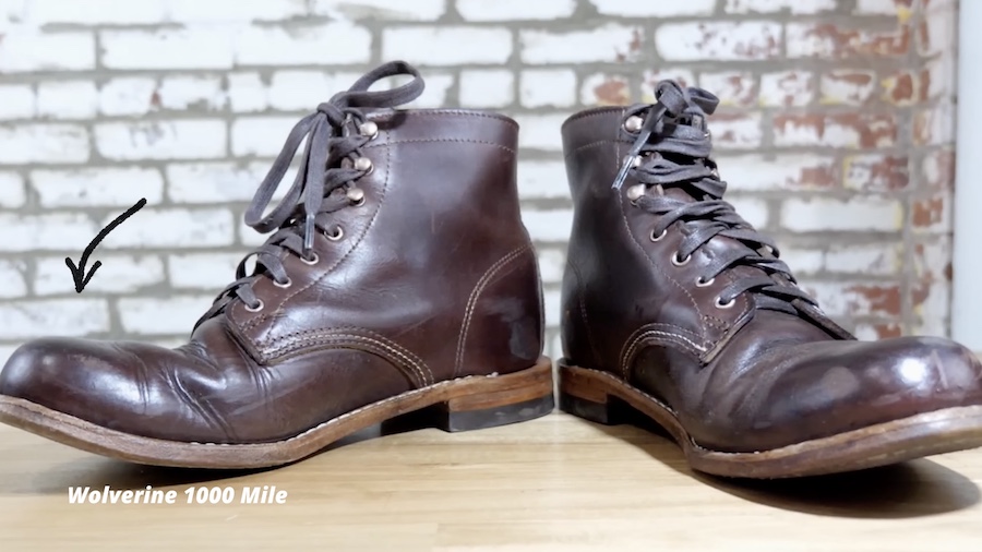 Toe curl on boots