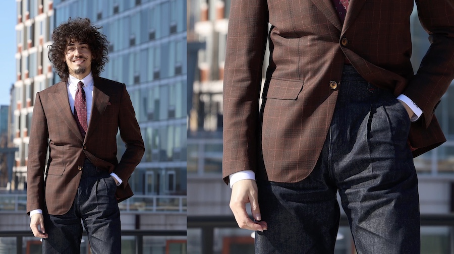 Business professional denim trousers fottners