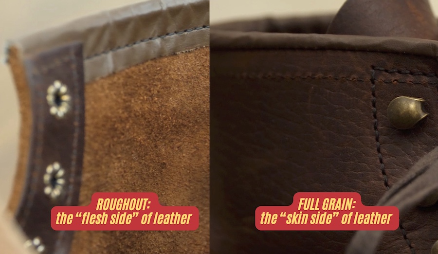 What is roughout leather